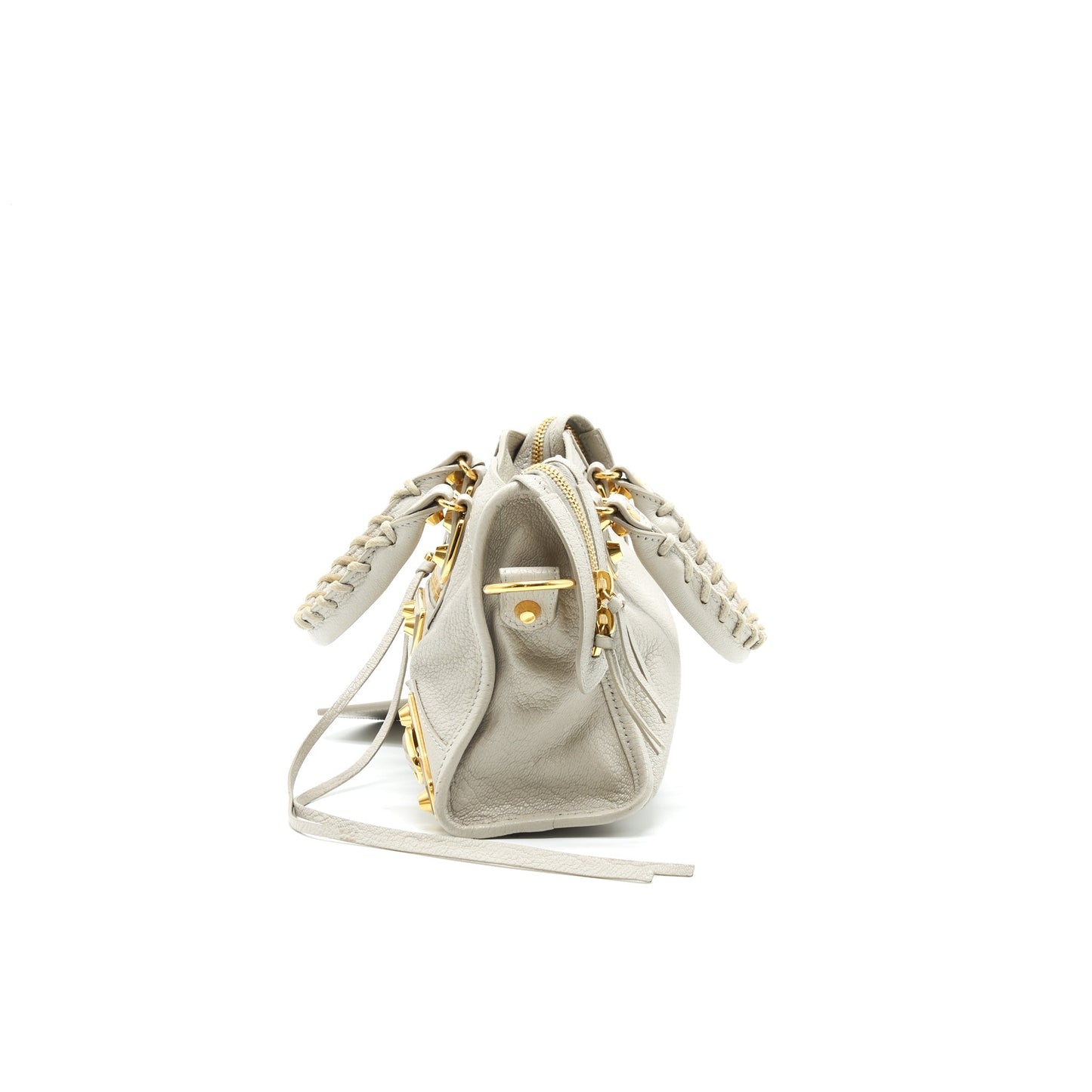 BALENCIAGA MINI GIANT CITY CROSSBODY BAG LIGHT GREY GHW