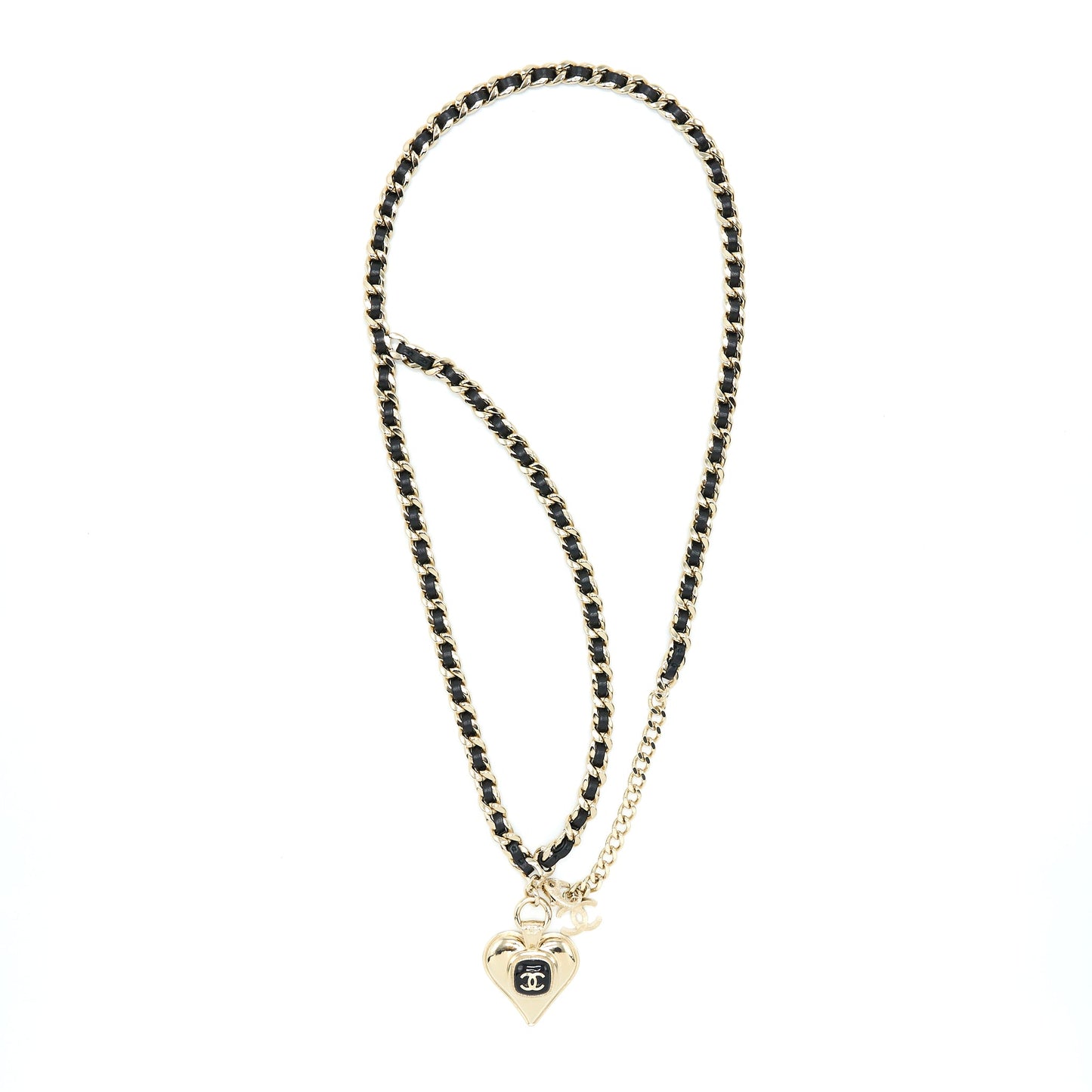 Chanel Drop Heart Chain Belt Black LGHW