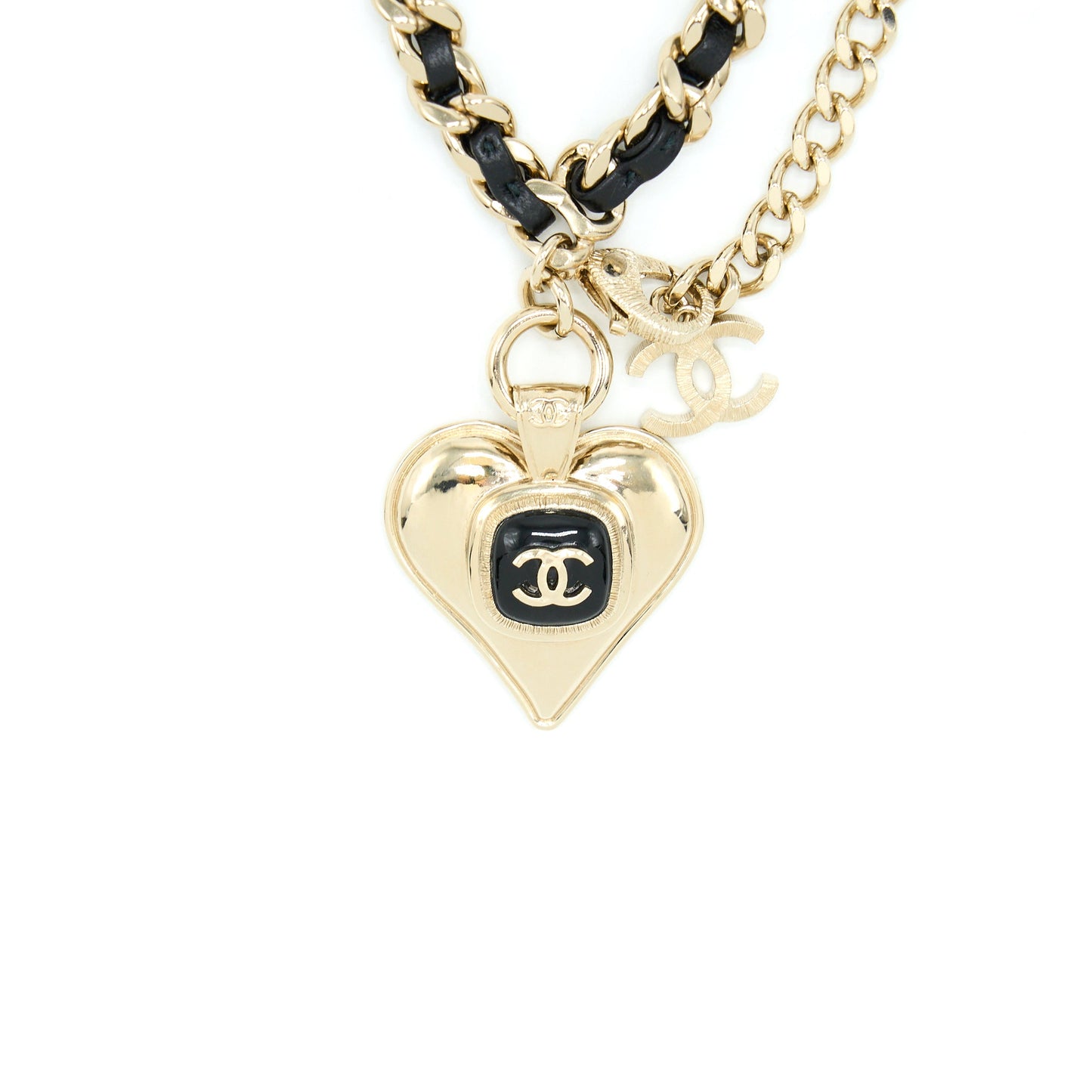 Chanel Drop Heart Chain Belt Black LGHW