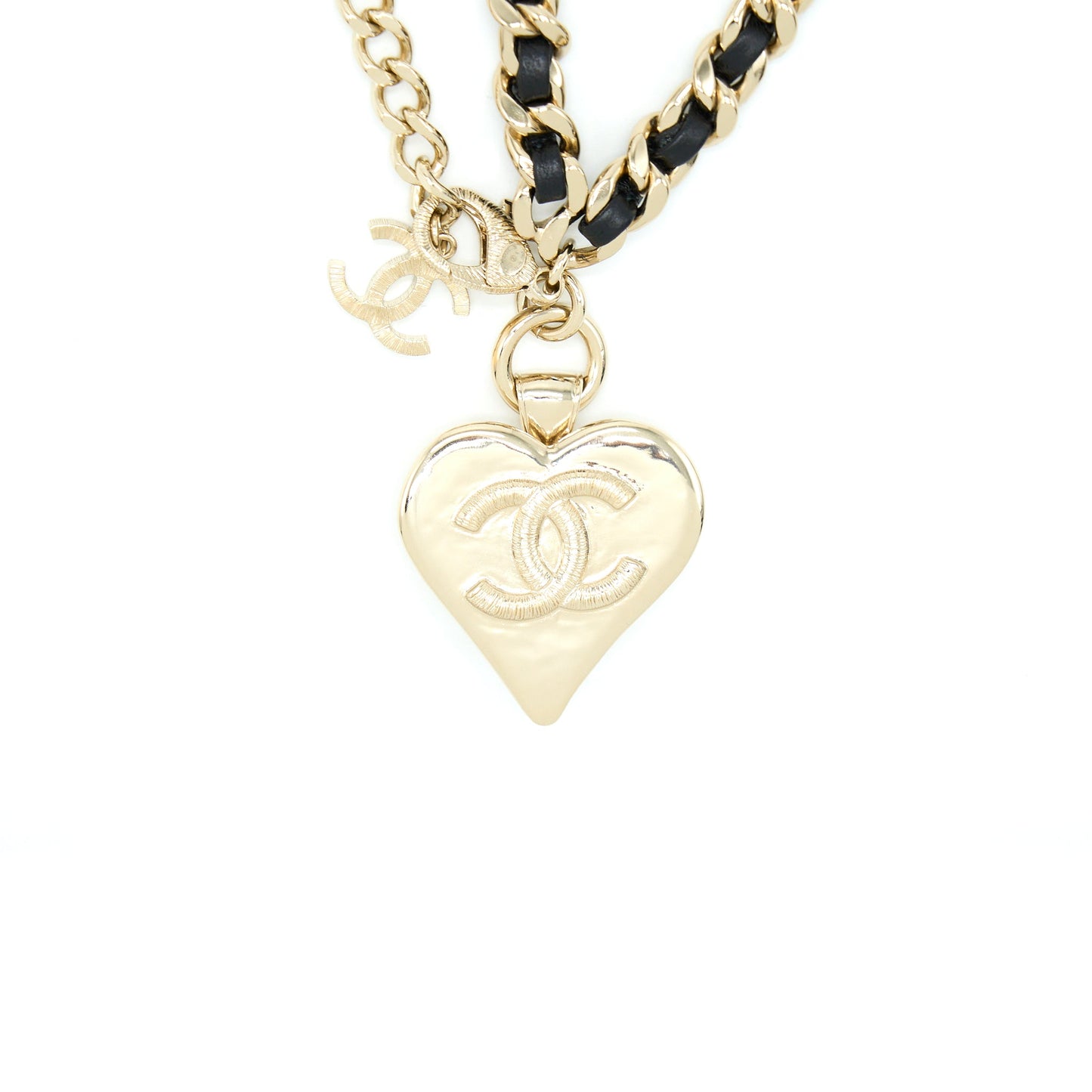 Chanel Drop Heart Chain Belt Black LGHW