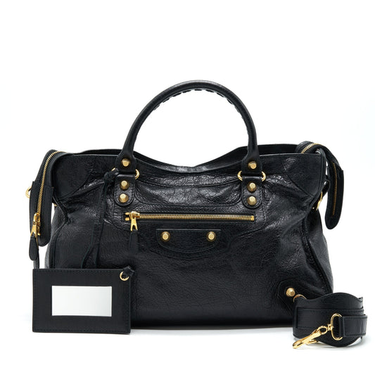 BALENCIAGA GIANT CITY BAG IN BLACK