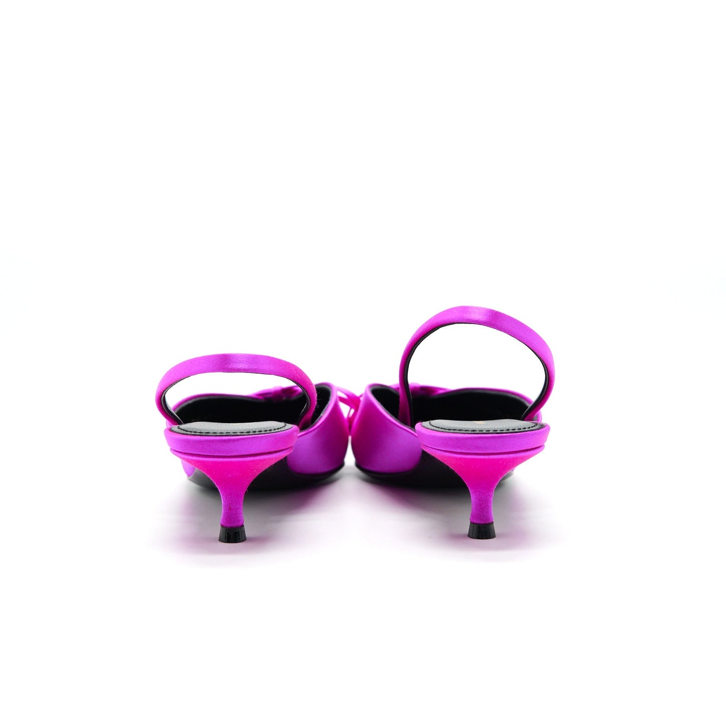 Balenciaga Knife Bow-Embellished Satin Slingback Pumps Size36