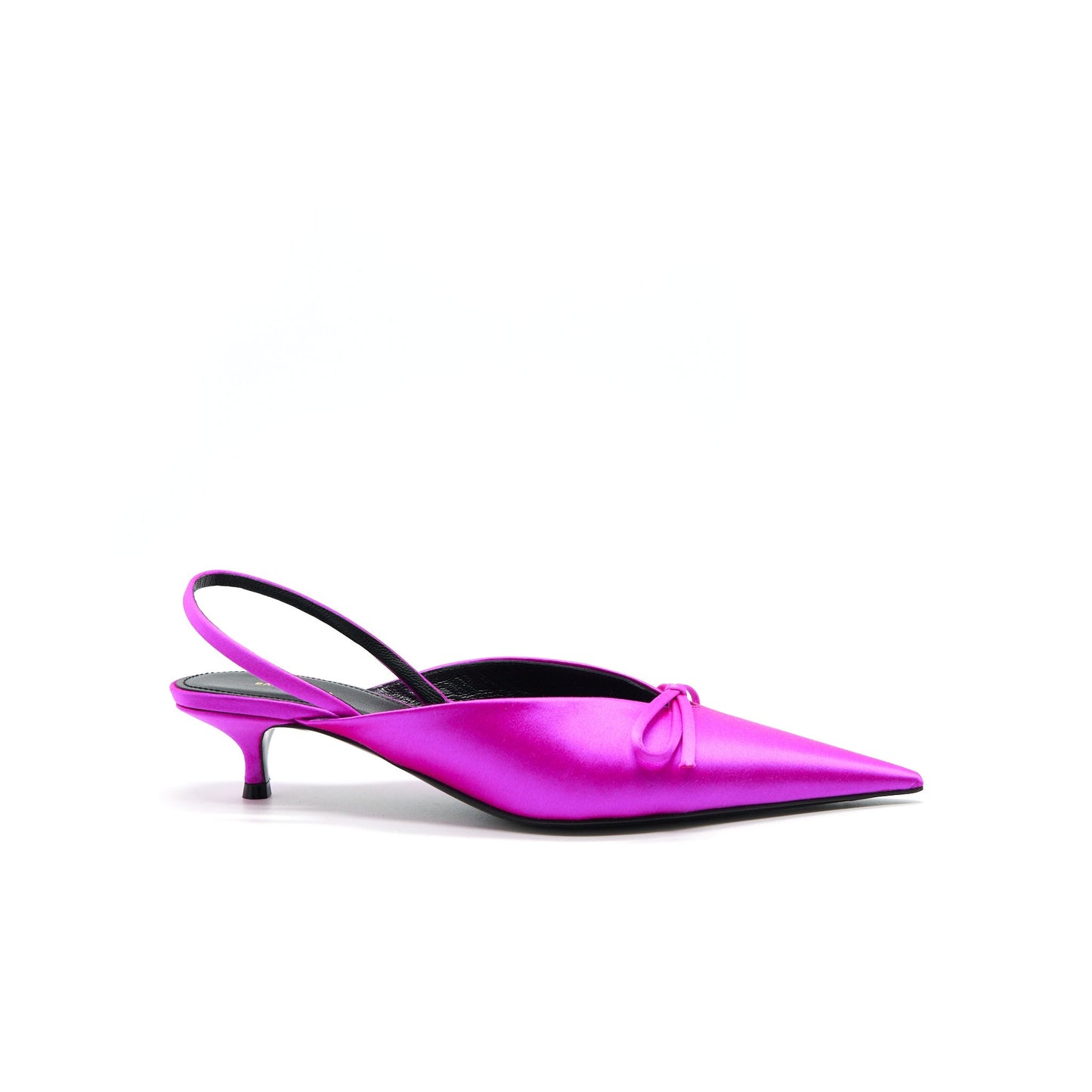 Balenciaga Knife Bow-Embellished Satin Slingback Pumps Size36