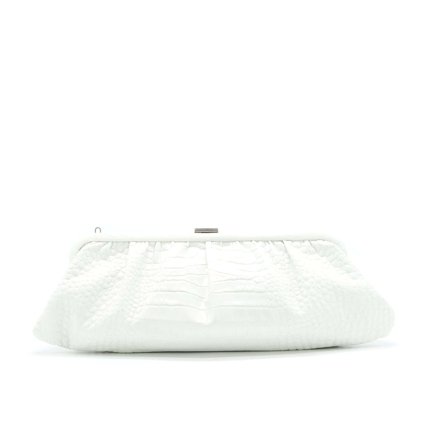 Balenciaga Cloud XL Crocodile Embossed Clutch/ Crossbody Bag