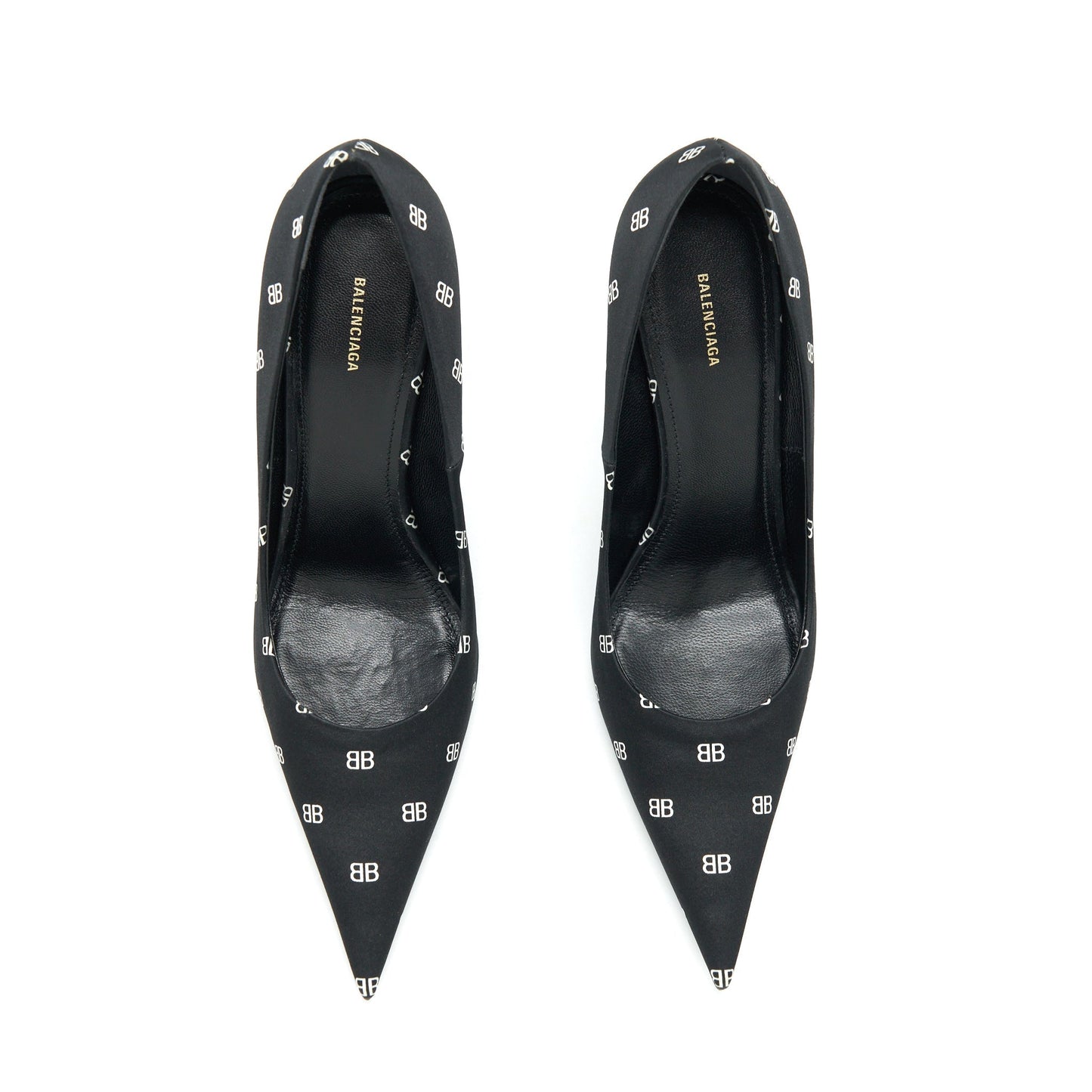 Balenciaga Size 36 Satin BB Knife Heels Black