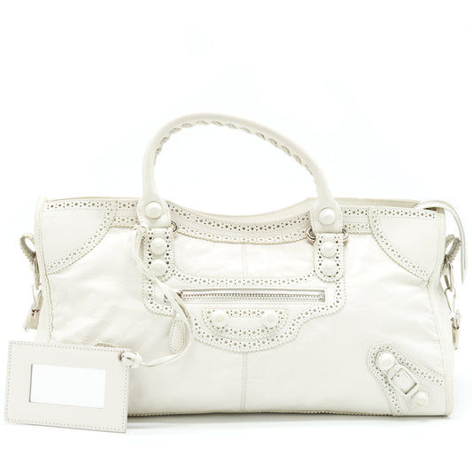 Balenciaga Giant City Bag White SHW