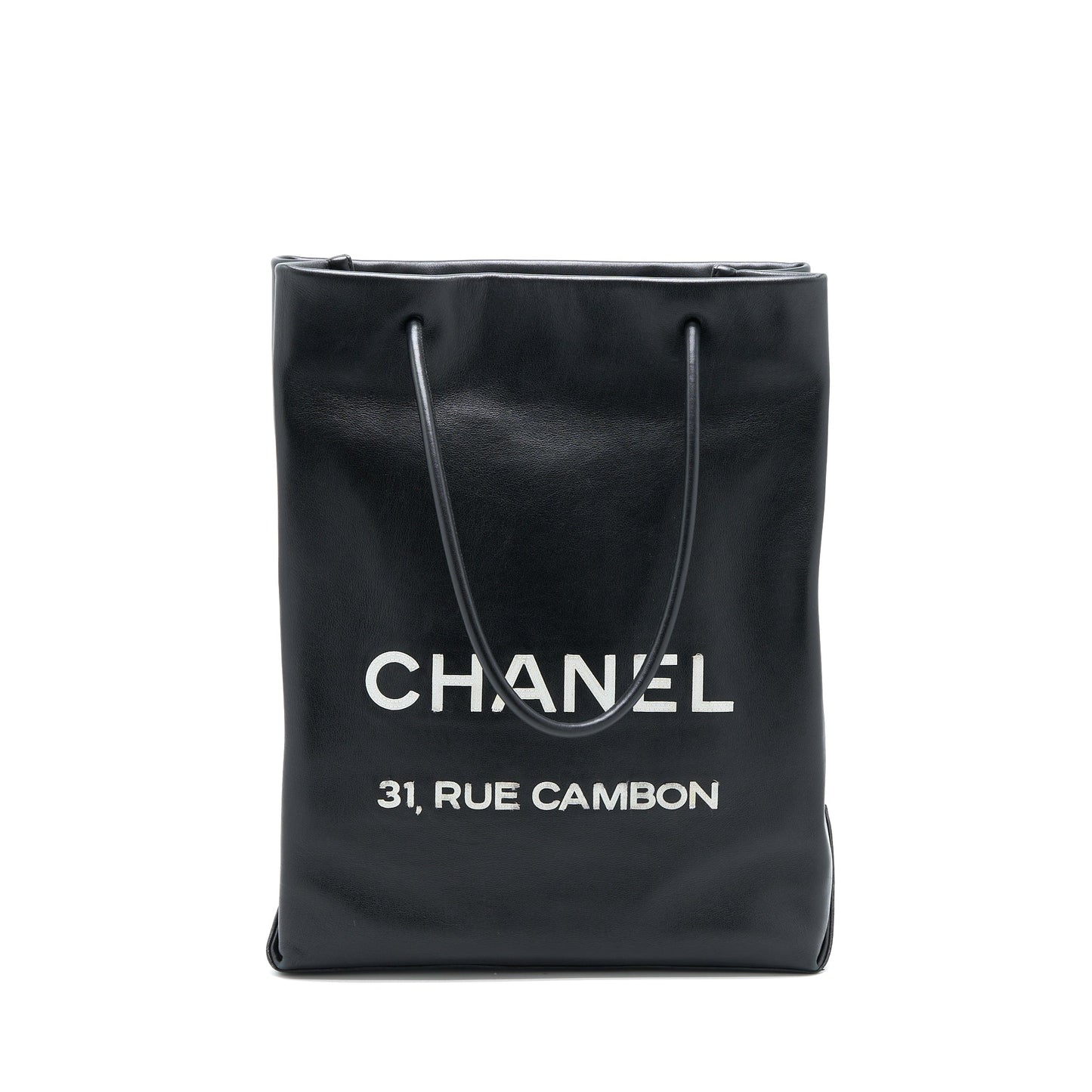 Chanel Vintage Cambon Tote Bag Calfskin Black SHW