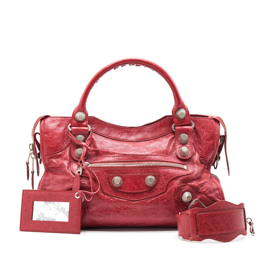 BALENCIAGA GIANT CITY BAG RED SHW