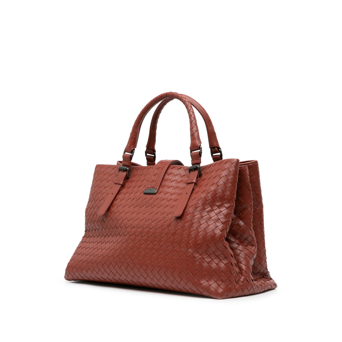 Red Bottega Veneta Medium Nappa Intrecciato Roma Tote