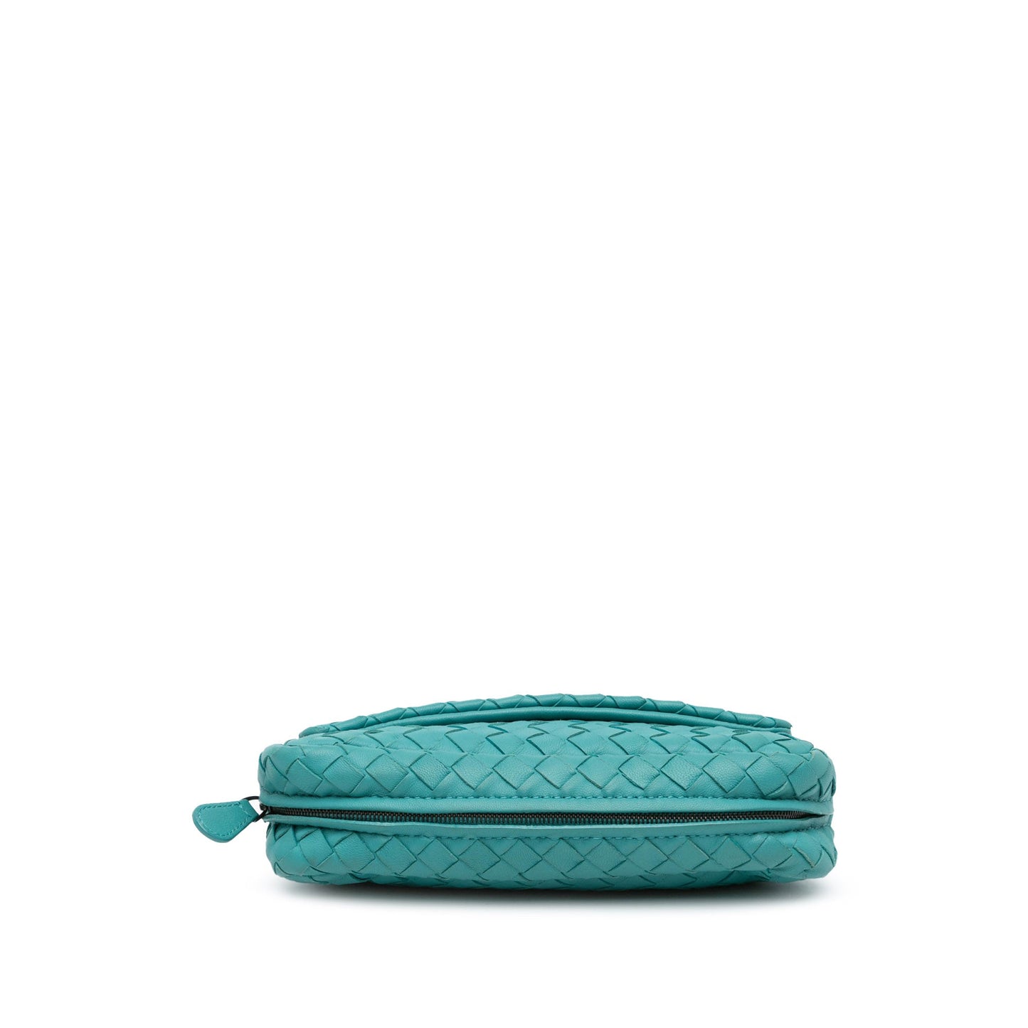 Blue Bottega Veneta Intrecciato Chain Flap Crossbody
