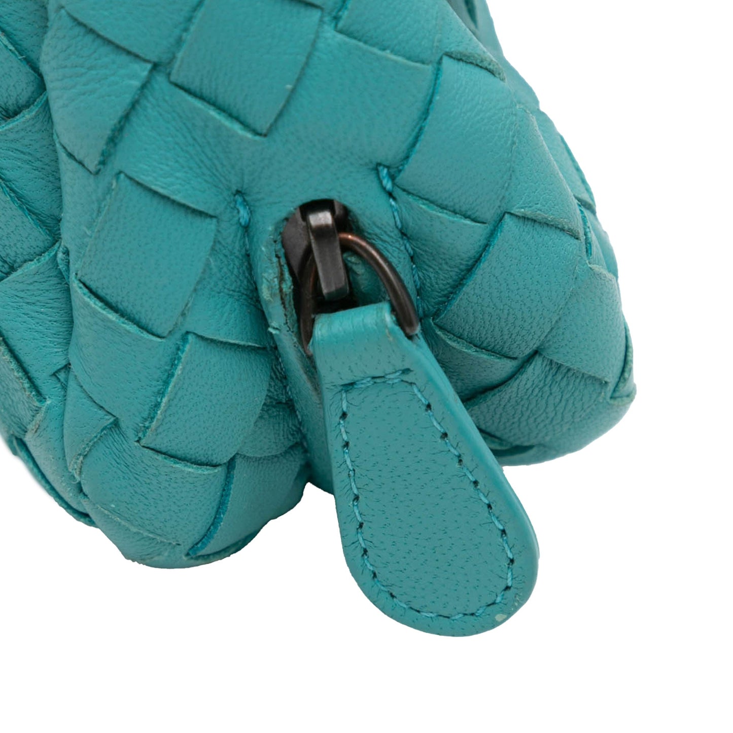Blue Bottega Veneta Intrecciato Chain Flap Crossbody