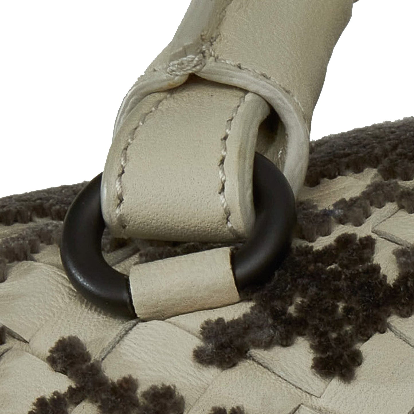 White Bottega Veneta In Mist Intrecciato Flocked Velvet Bouquet Duffel Bag Satchel