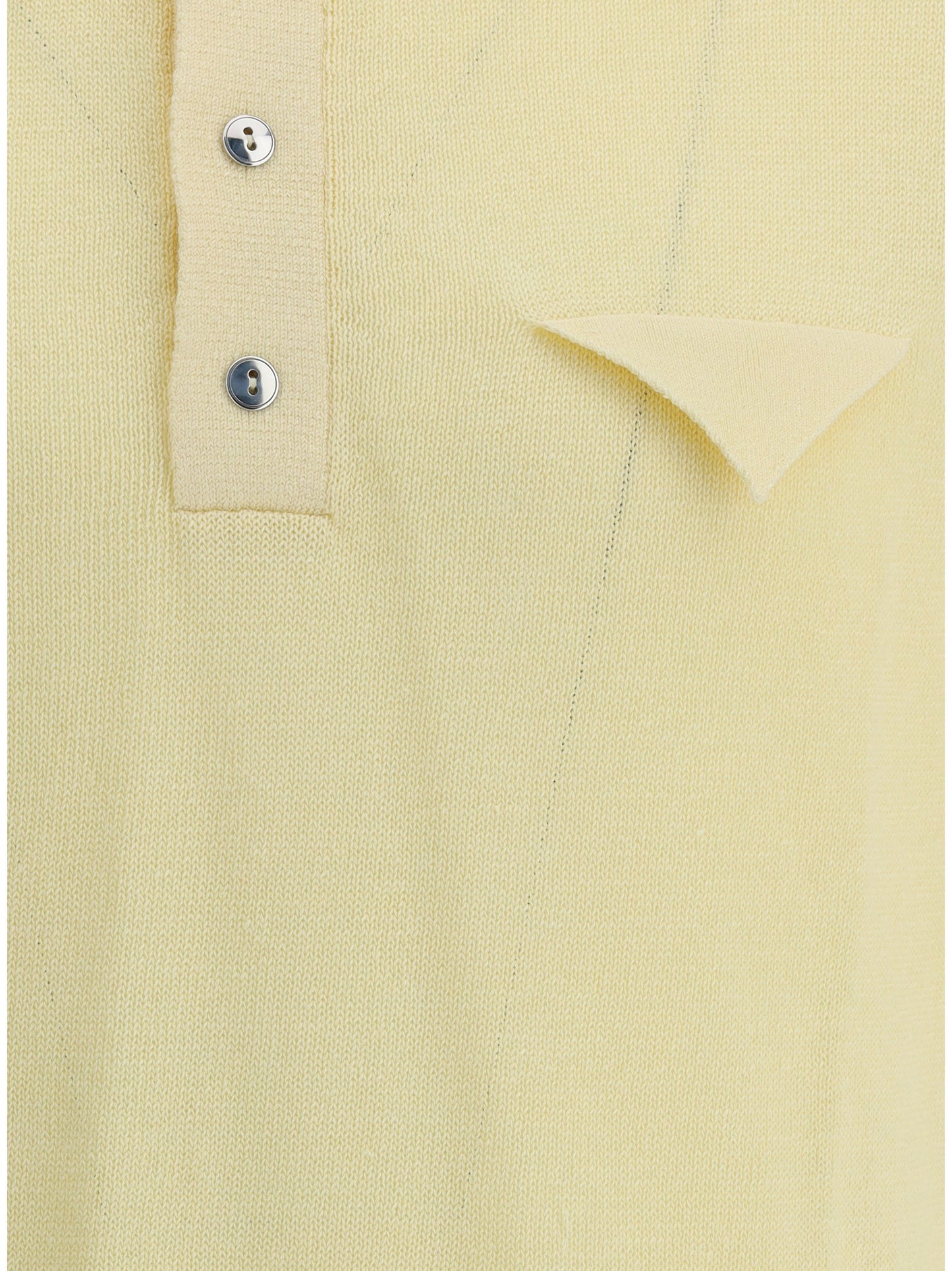 Bottega Veneta Men Linen Polo Shirt