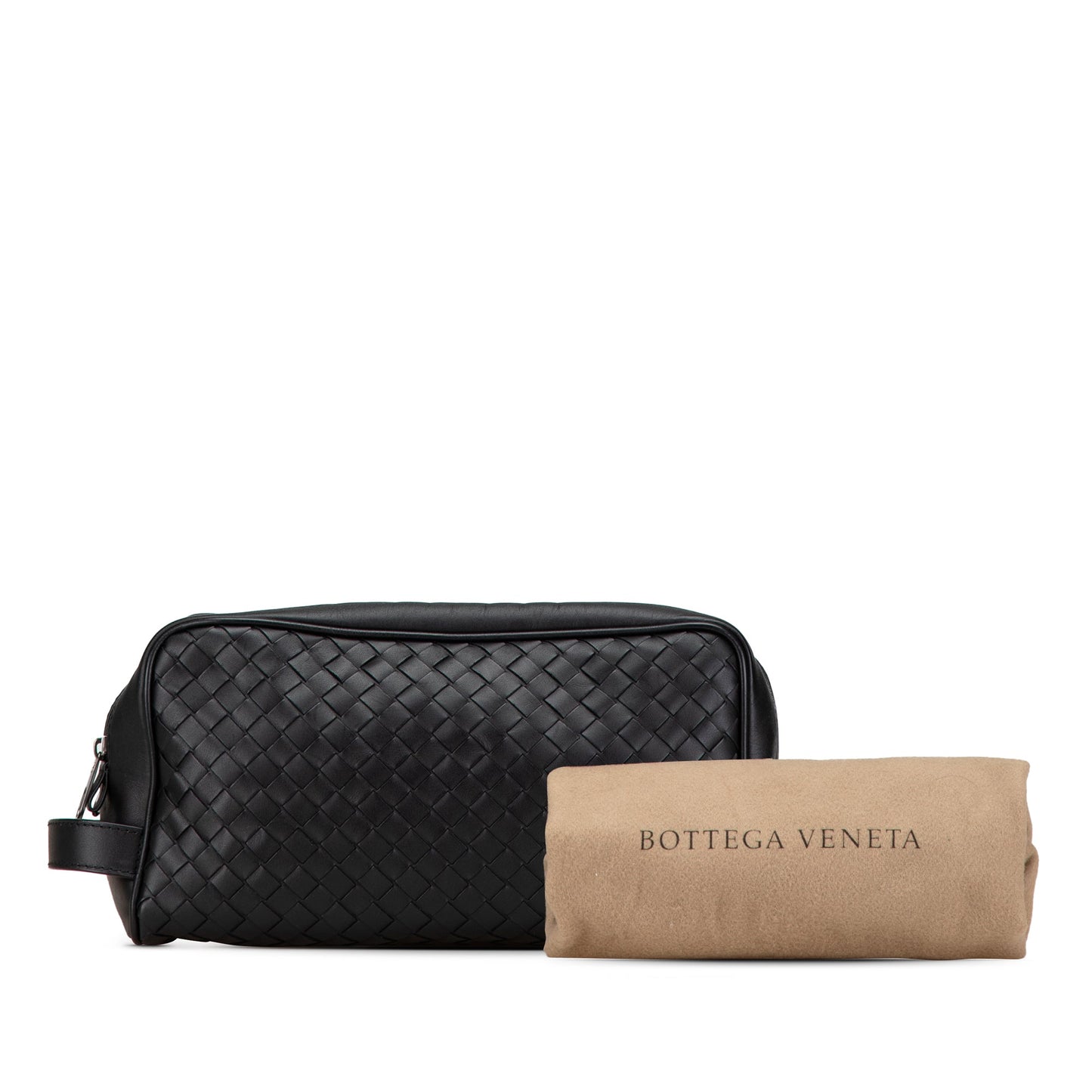 Black Bottega Veneta Leather Intrecciato Clutch
