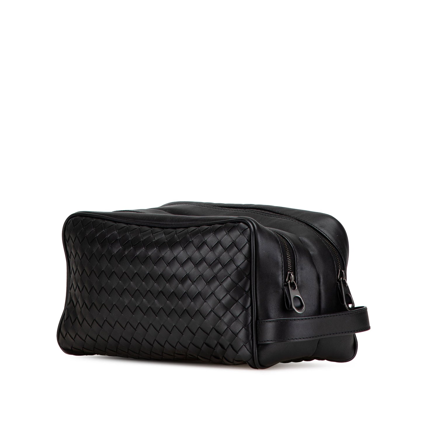 Black Bottega Veneta Leather Intrecciato Clutch