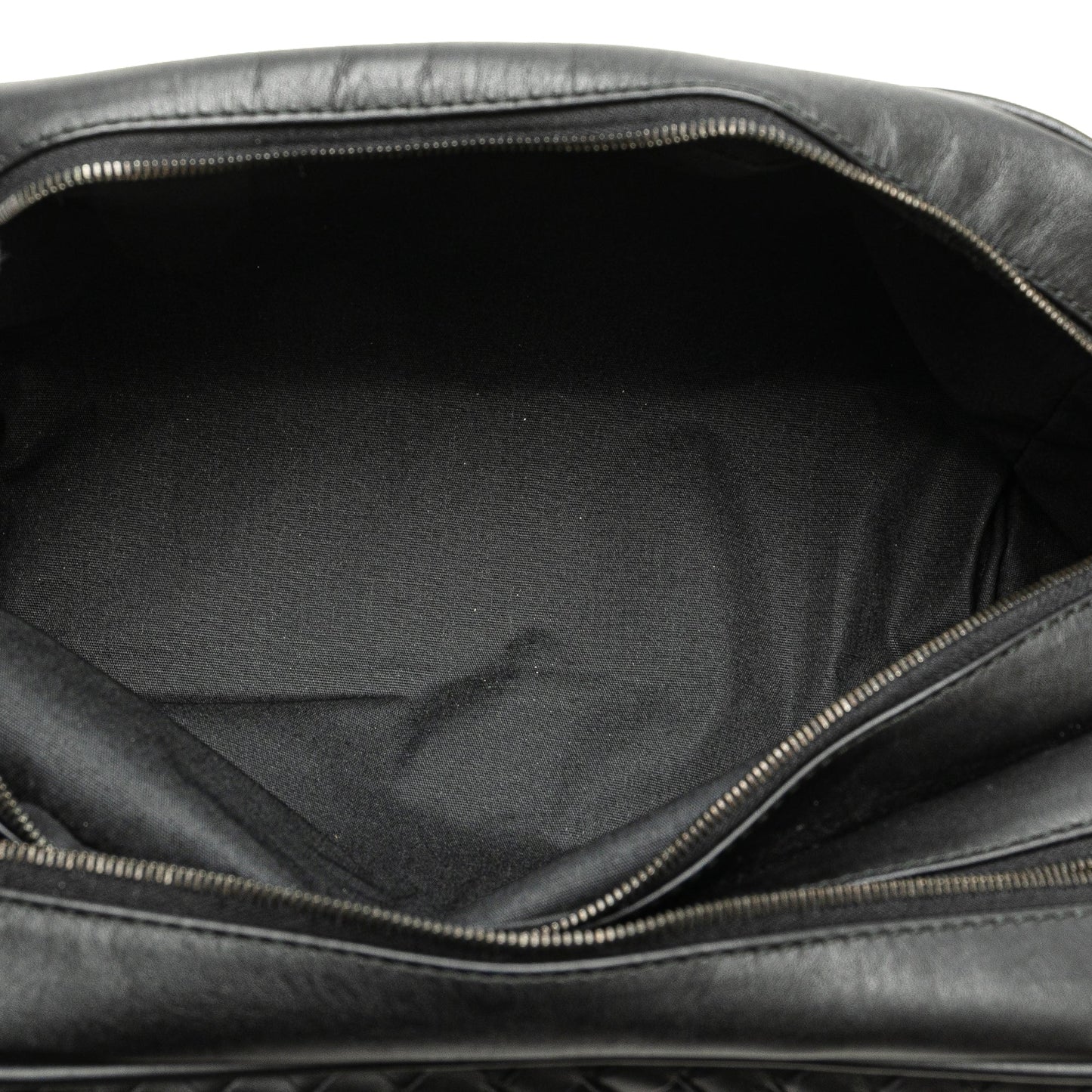 Black Bottega Veneta Leather Intrecciato Clutch