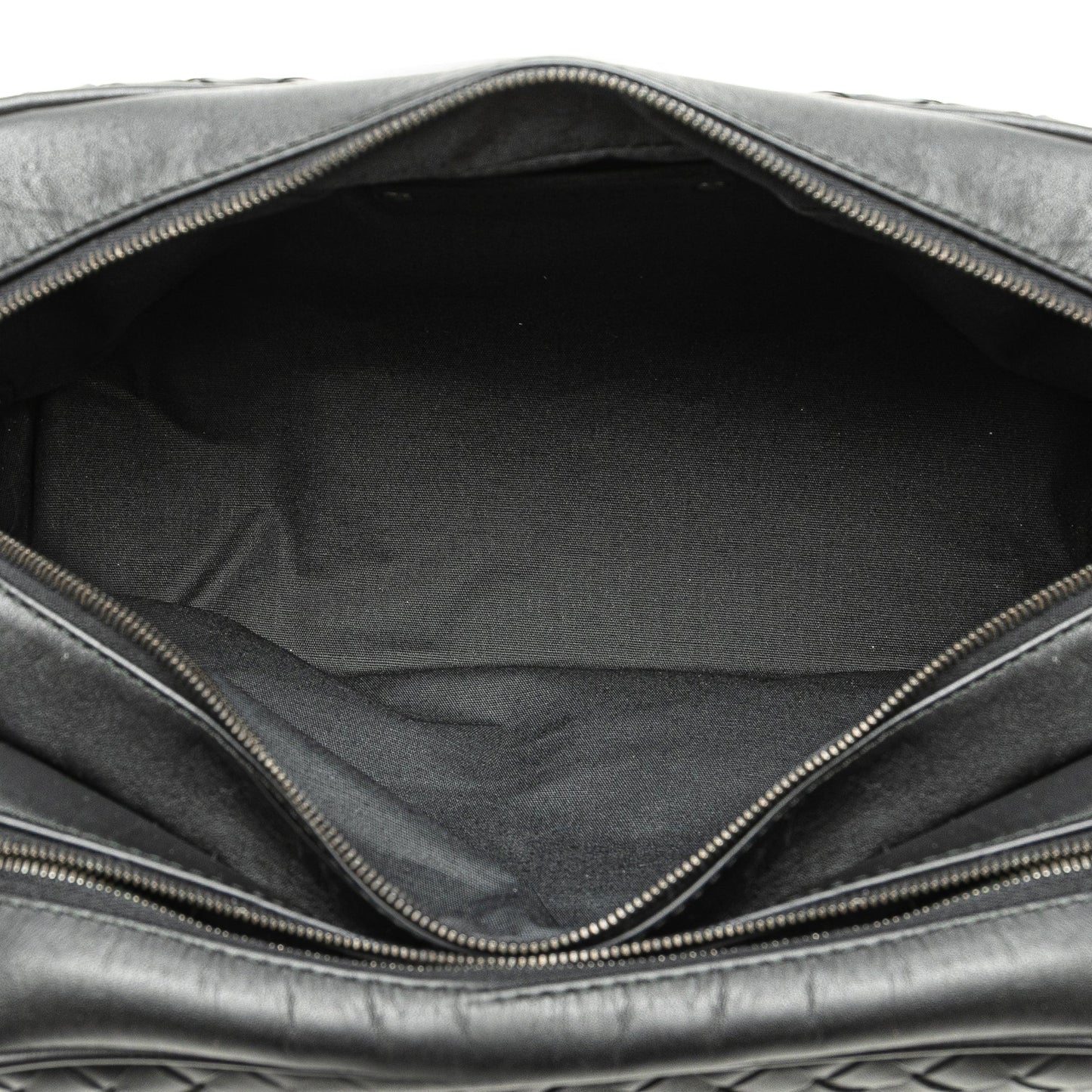 Black Bottega Veneta Leather Intrecciato Clutch