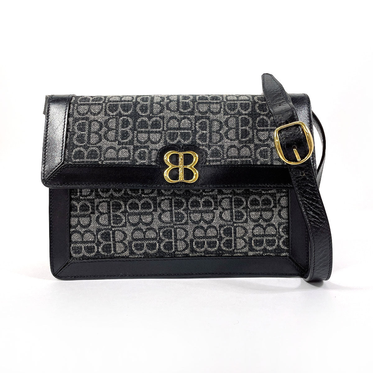 Balenciaga Canvas Leather BB Logo 2WAY Vintage Shoulder Bag