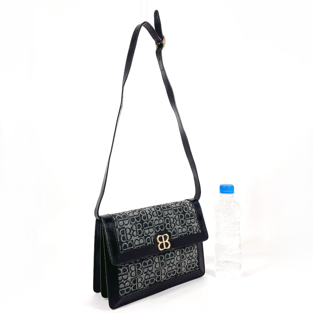 Balenciaga Canvas Leather BB Logo 2WAY Vintage Shoulder Bag