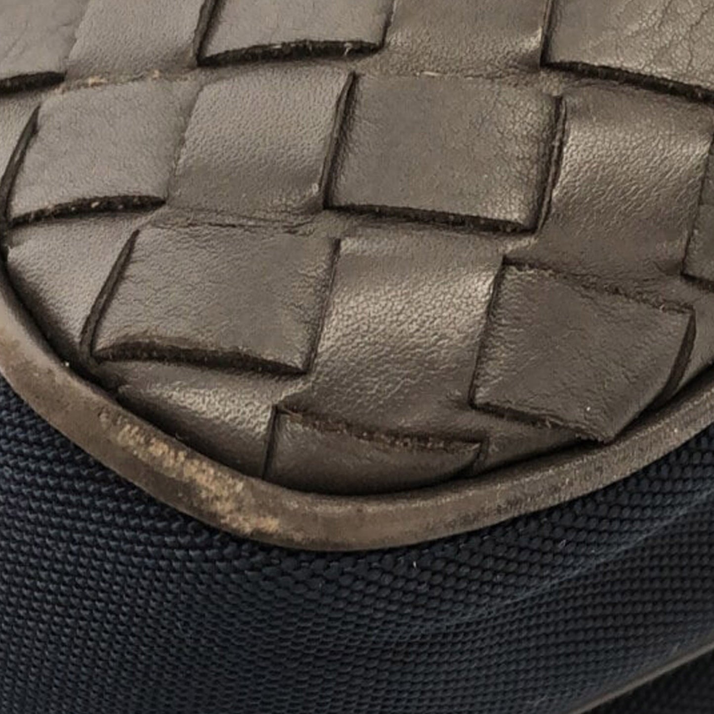 Bottega Veneta Sac Intrecciato Leather and Canvas Crossbody