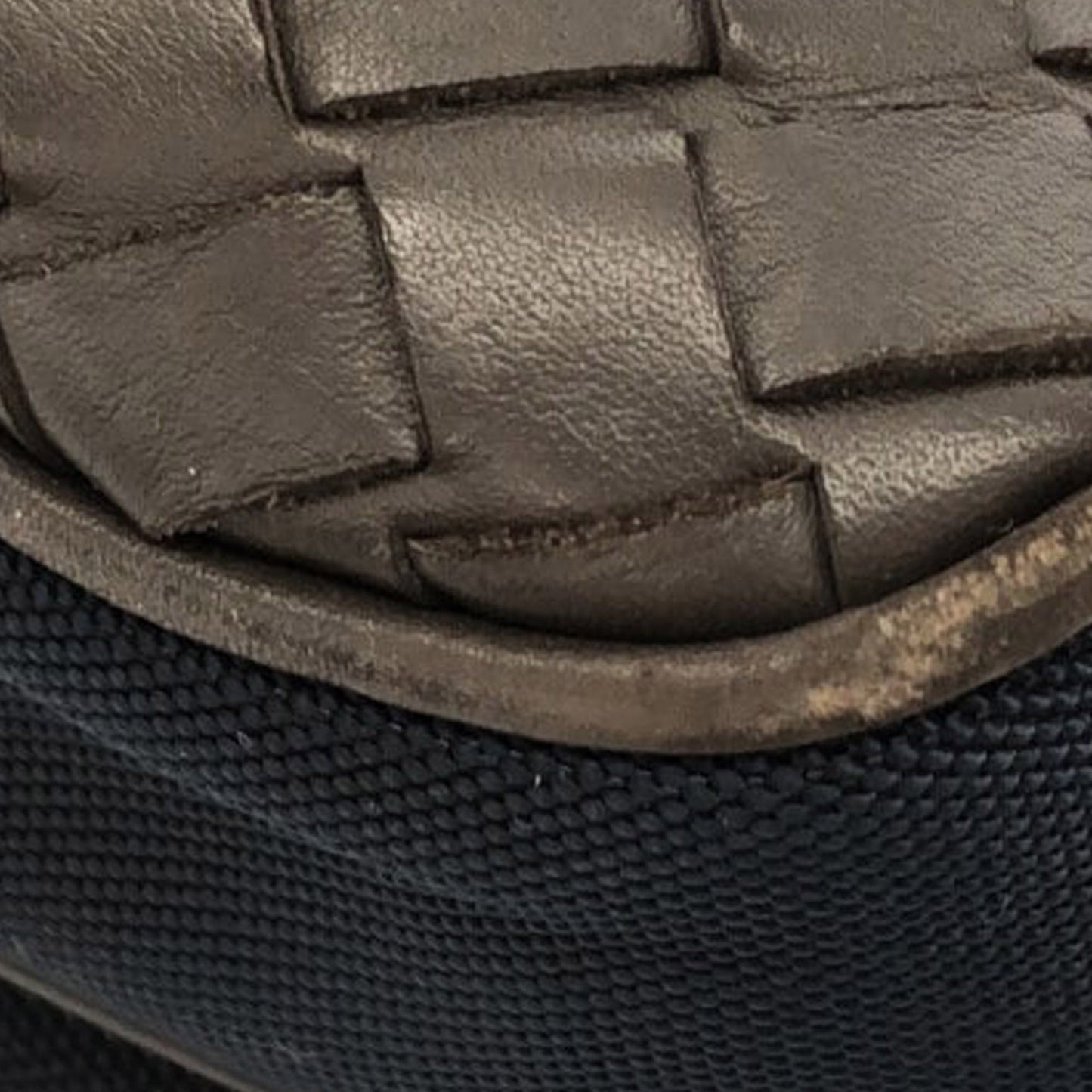 Bottega Veneta Sac Intrecciato Leather and Canvas Crossbody