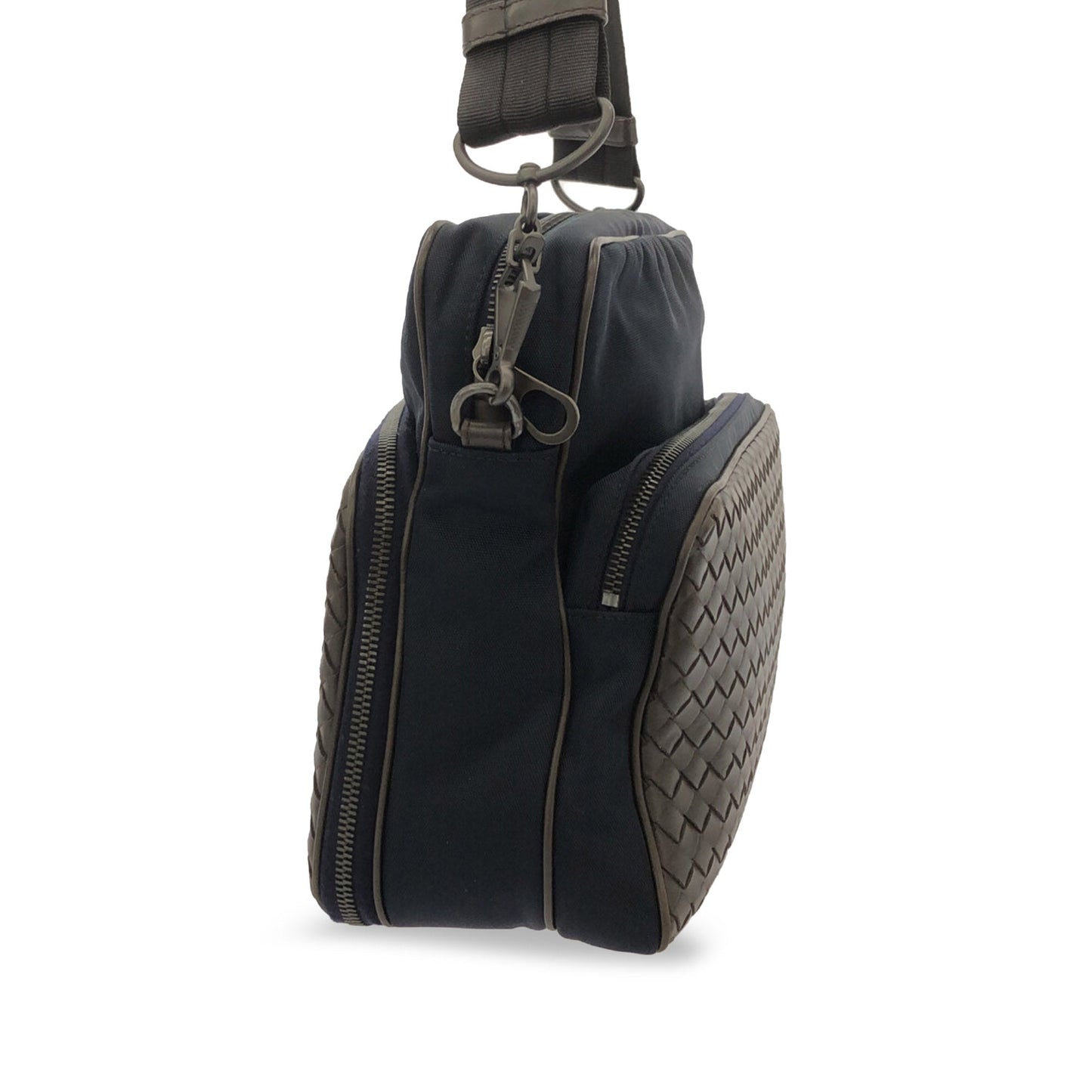 Bottega Veneta Sac Intrecciato Leather and Canvas Crossbody