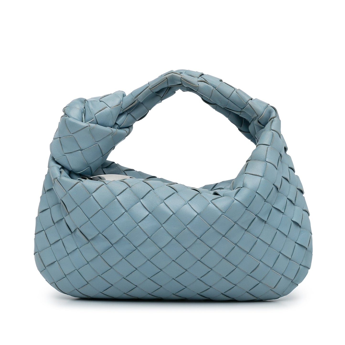 Blue Bottega Veneta Mini Intrecciato Jodie Handbag
