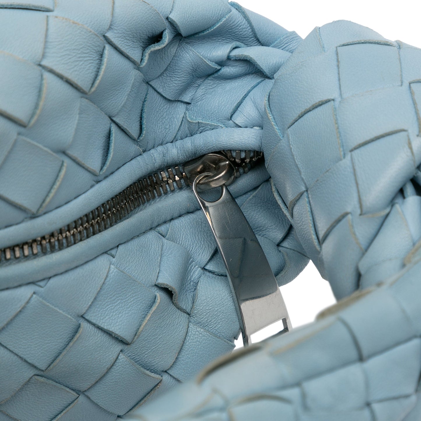 Blue Bottega Veneta Mini Intrecciato Jodie Handbag
