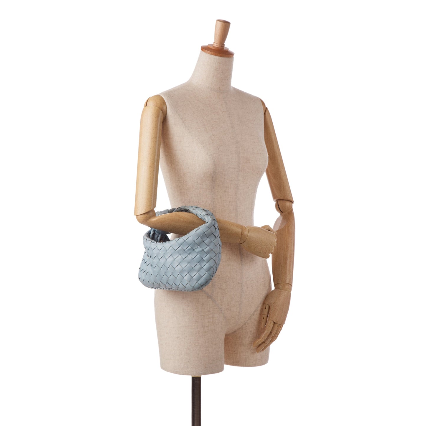 Blue Bottega Veneta Mini Intrecciato Jodie Handbag