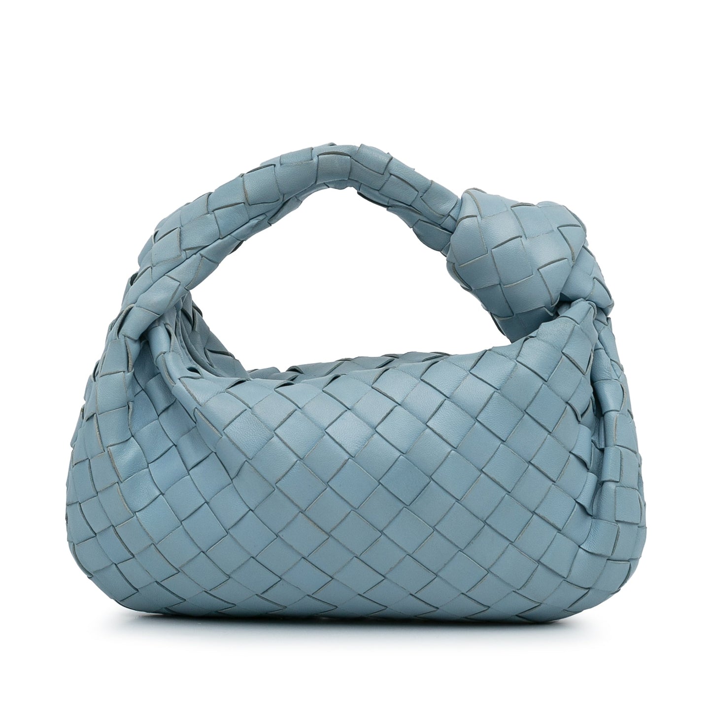 Blue Bottega Veneta Mini Intrecciato Jodie Handbag