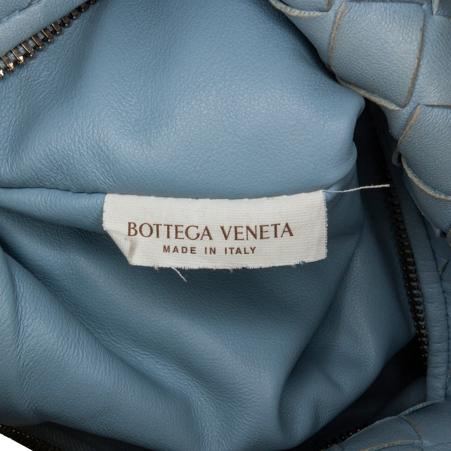 Blue Bottega Veneta Mini Intrecciato Jodie Handbag