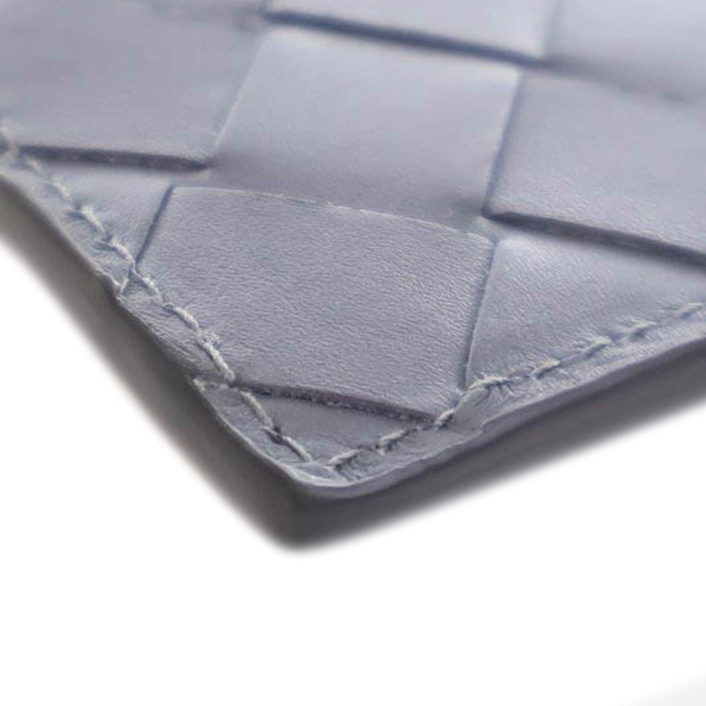 Gray Bottega Veneta Bicolor Nappa Intrecciato Card Holder