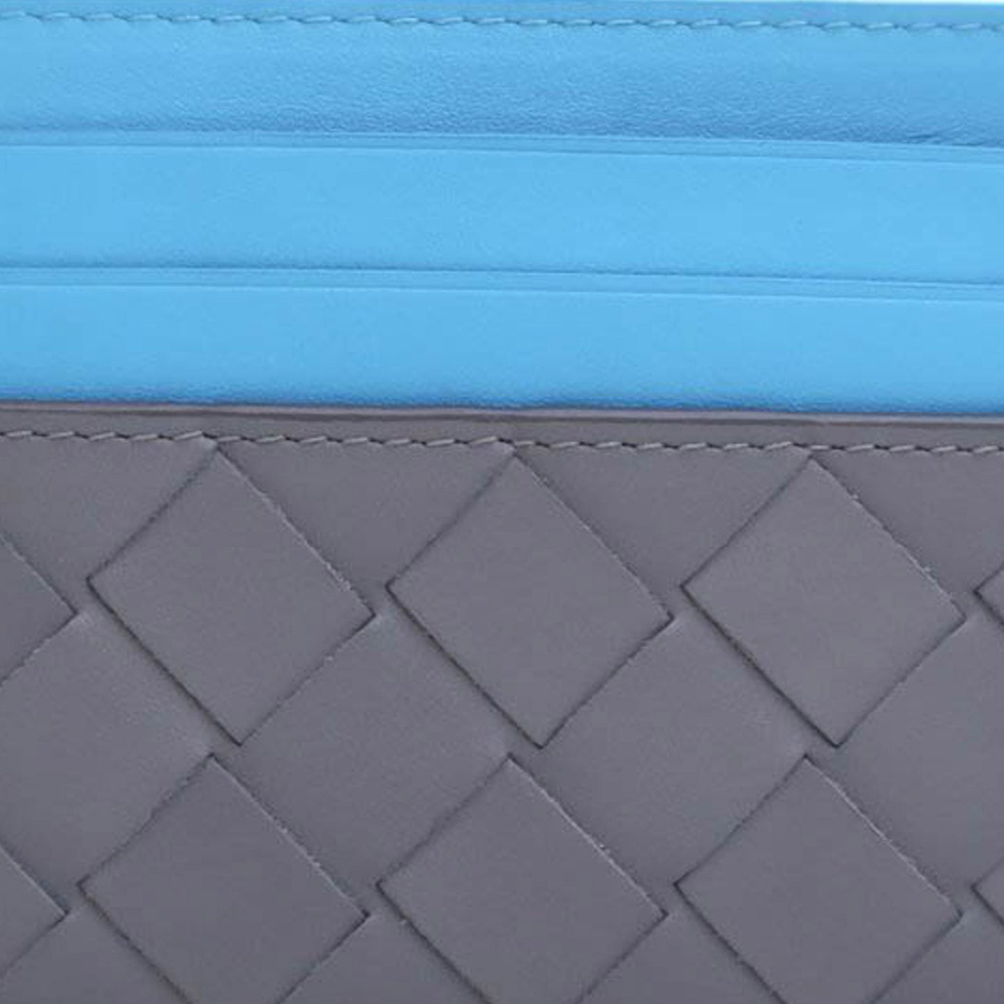 Gray Bottega Veneta Bicolor Nappa Intrecciato Card Holder