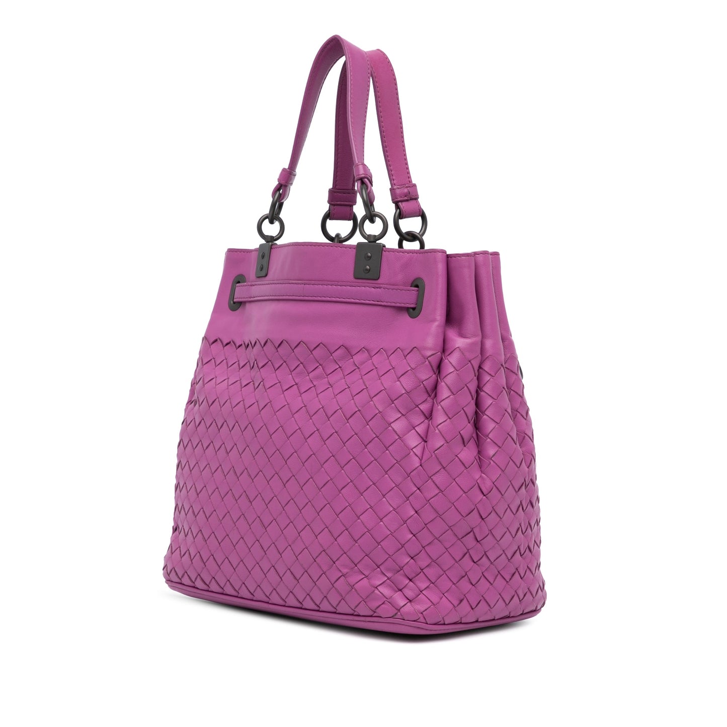 Purple Bottega Veneta Nappa Intrecciato Bucket Bag