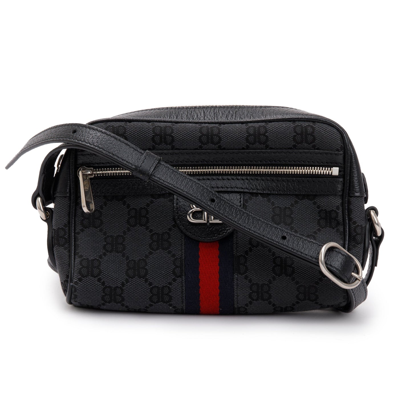 Gucci X Balenciaga The Hacker Project Black BB Canvas Web Mini Camera Bag w/ Box