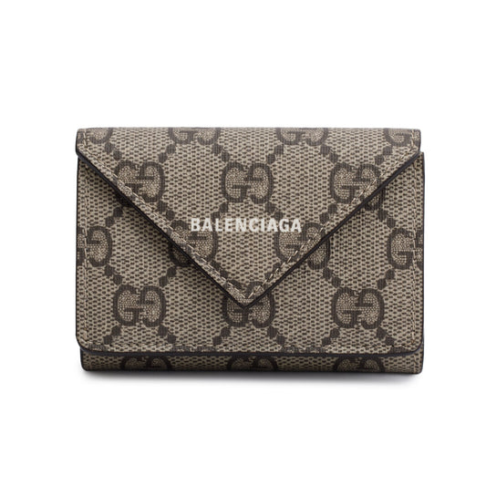 Gucci X Balenciaga The Hacker Project GG Supreme Trifold Compact Wallet w/ Box