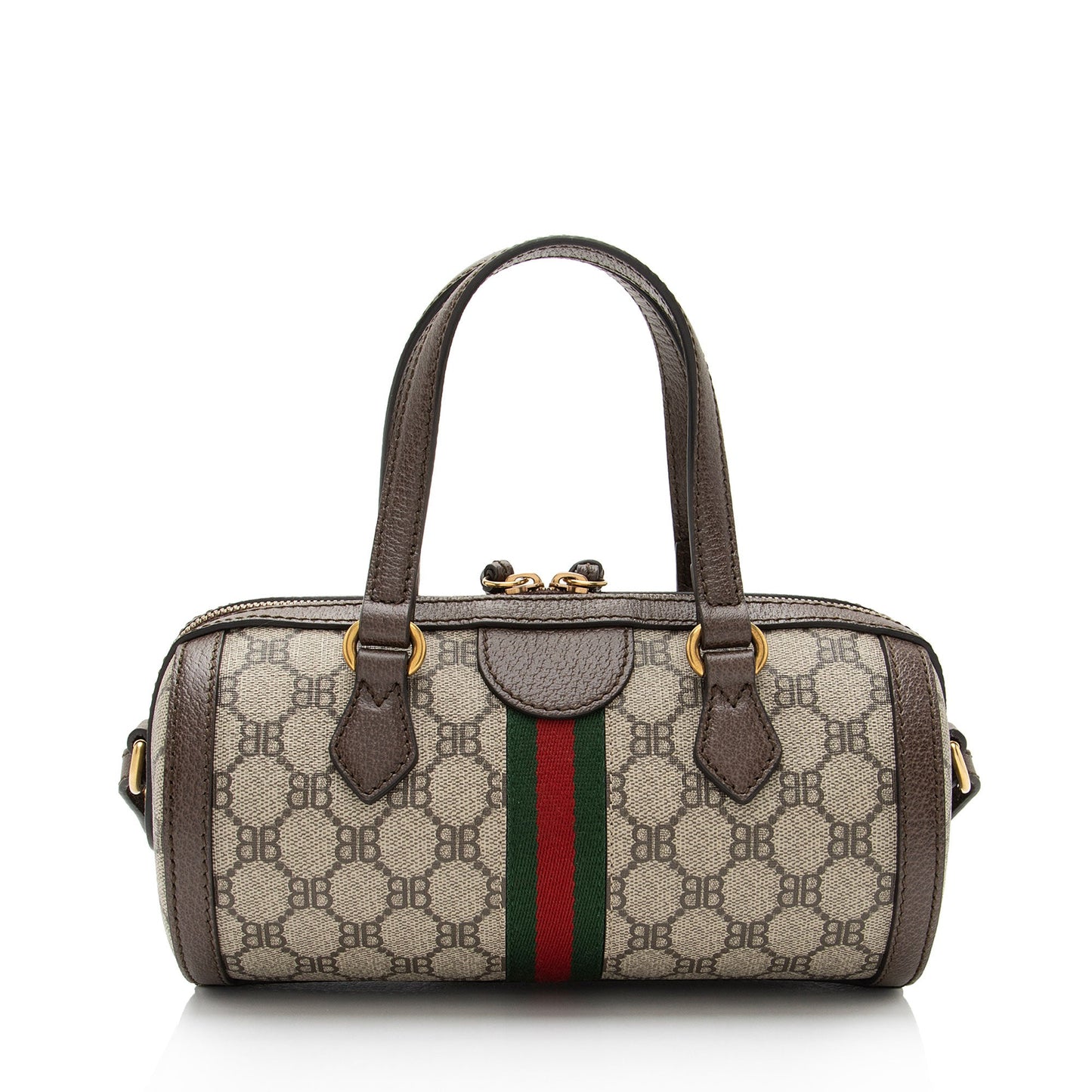 Gucci x Balenciaga BB Supreme Monogram Web Ophidia Boston Bag (SHF-XYpX9x)