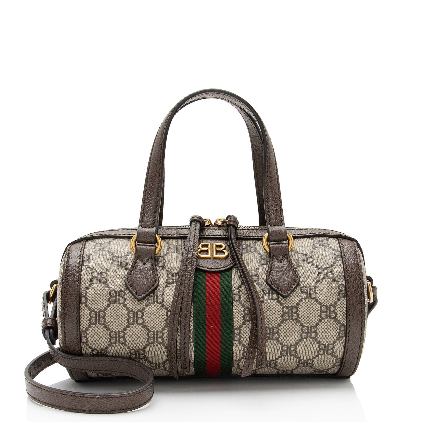 Gucci x Balenciaga BB Supreme Monogram Web Ophidia Boston Bag (SHF-XYpX9x)