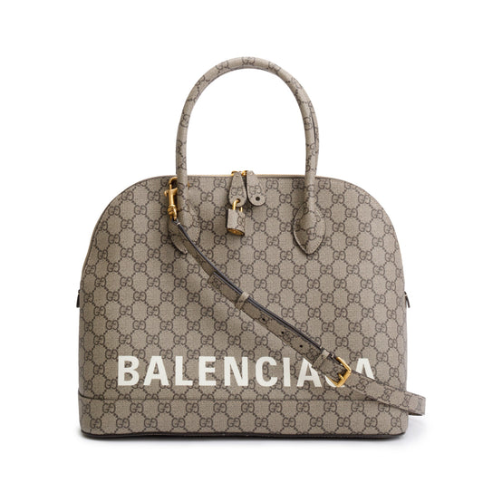 Gucci x Balenciaga The Hacker Project GG Supreme Medium Ville Handle Bag w/ Strap & Box