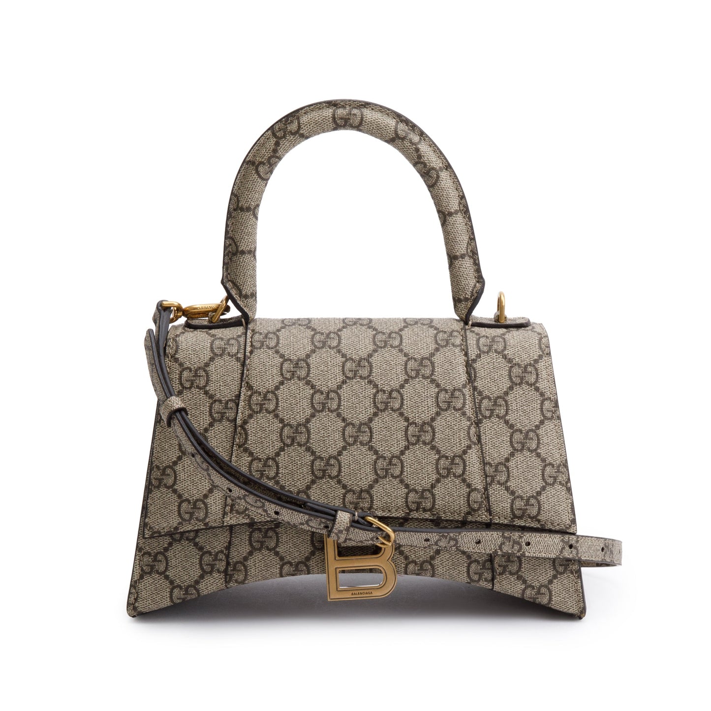 Gucci x Balenciaga The Hacker Project GG Supreme Small Hourglass Top Handle Bag w/ Strap & Box