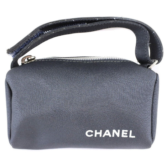 Chanel Logo Vintage Pouch Canvas Vanity Bag in New Condition