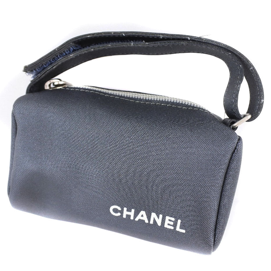 Chanel Logo Vintage Pouch Canvas Vanity Bag in New Condition