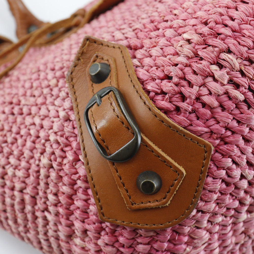 Balenciaga Straw Basket Tote Bag