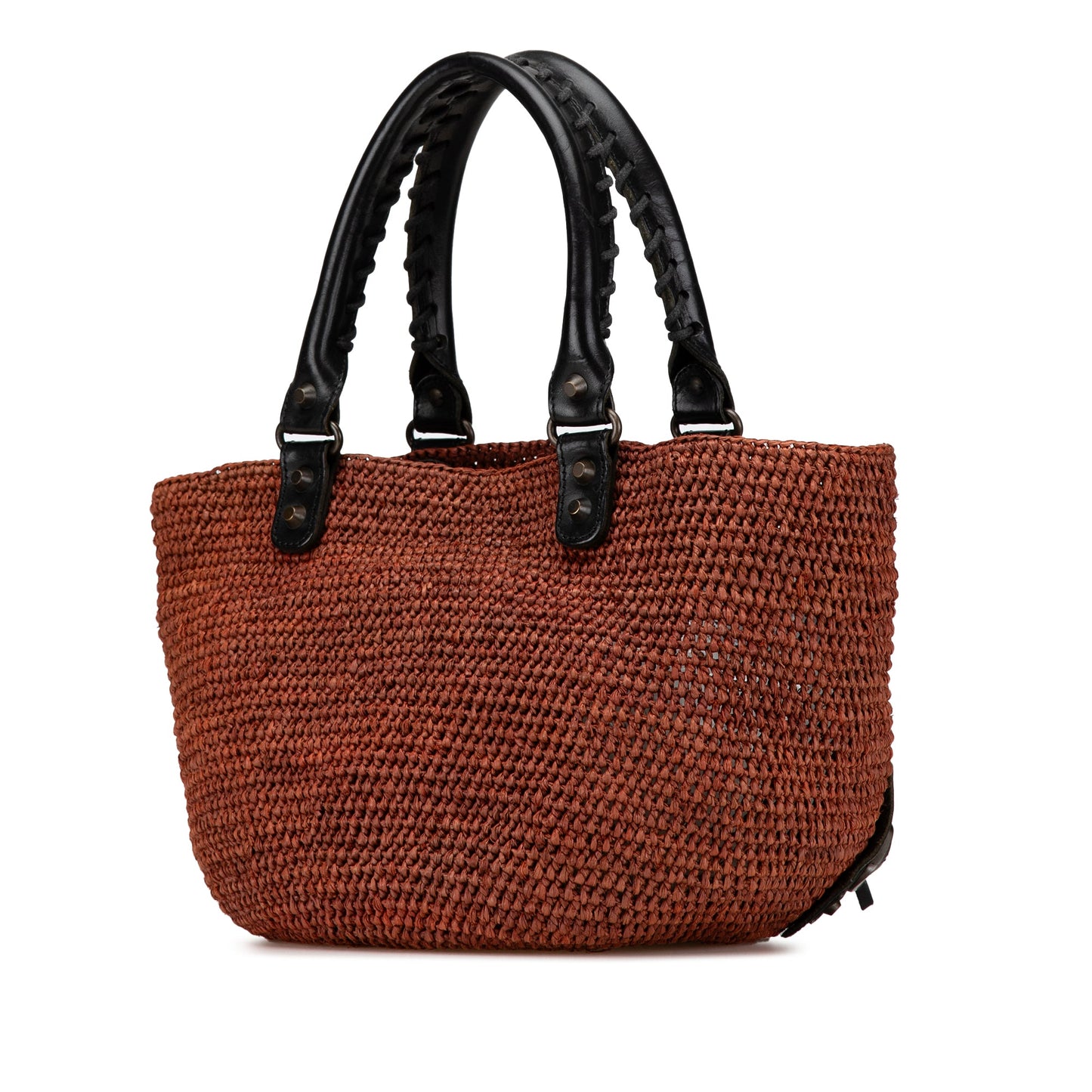 Balenciaga Sac Raffia Motocross Classic Panier Basket Tote
