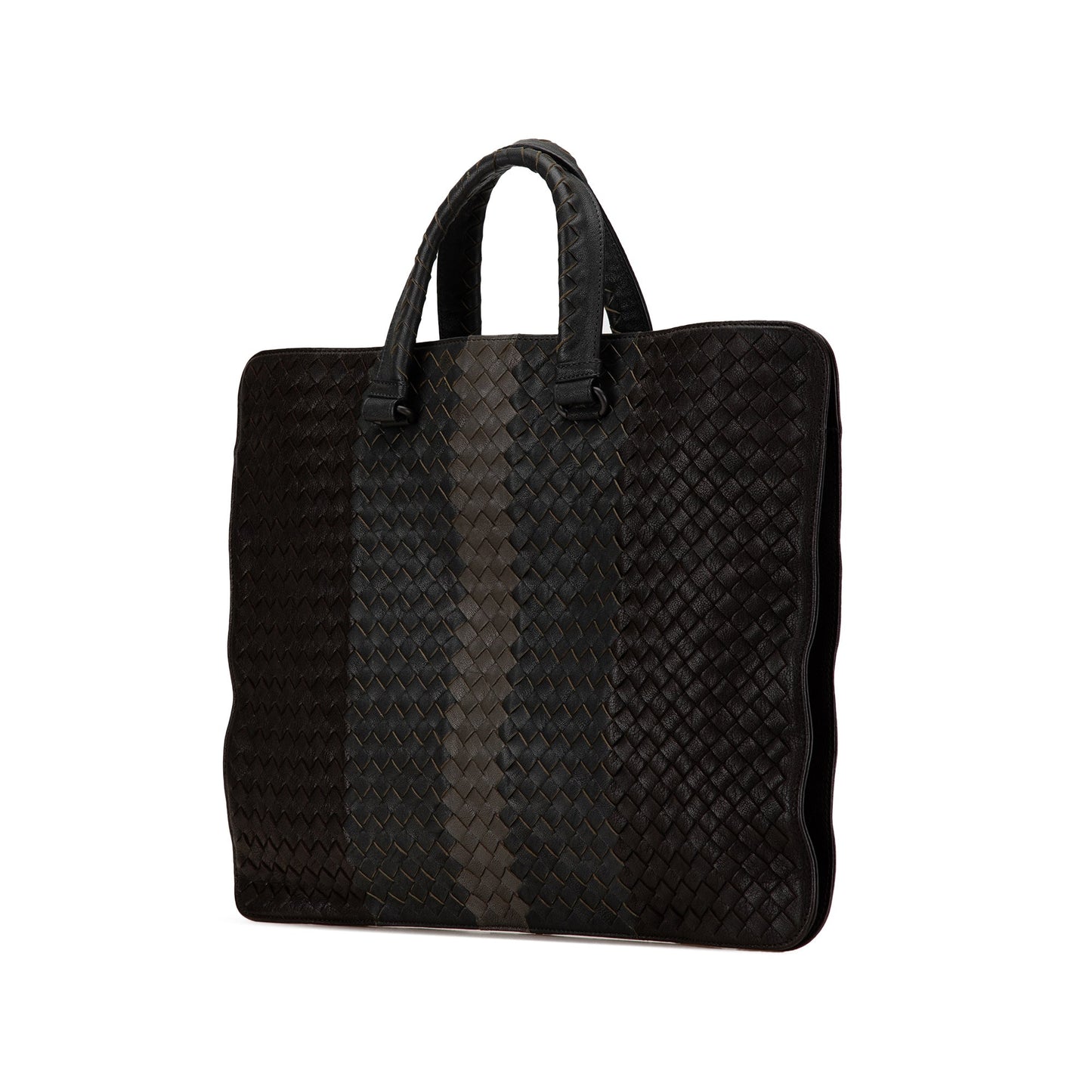 Black Bottega Veneta Intrecciato Nappa Club Fume Briefcase Business Bag