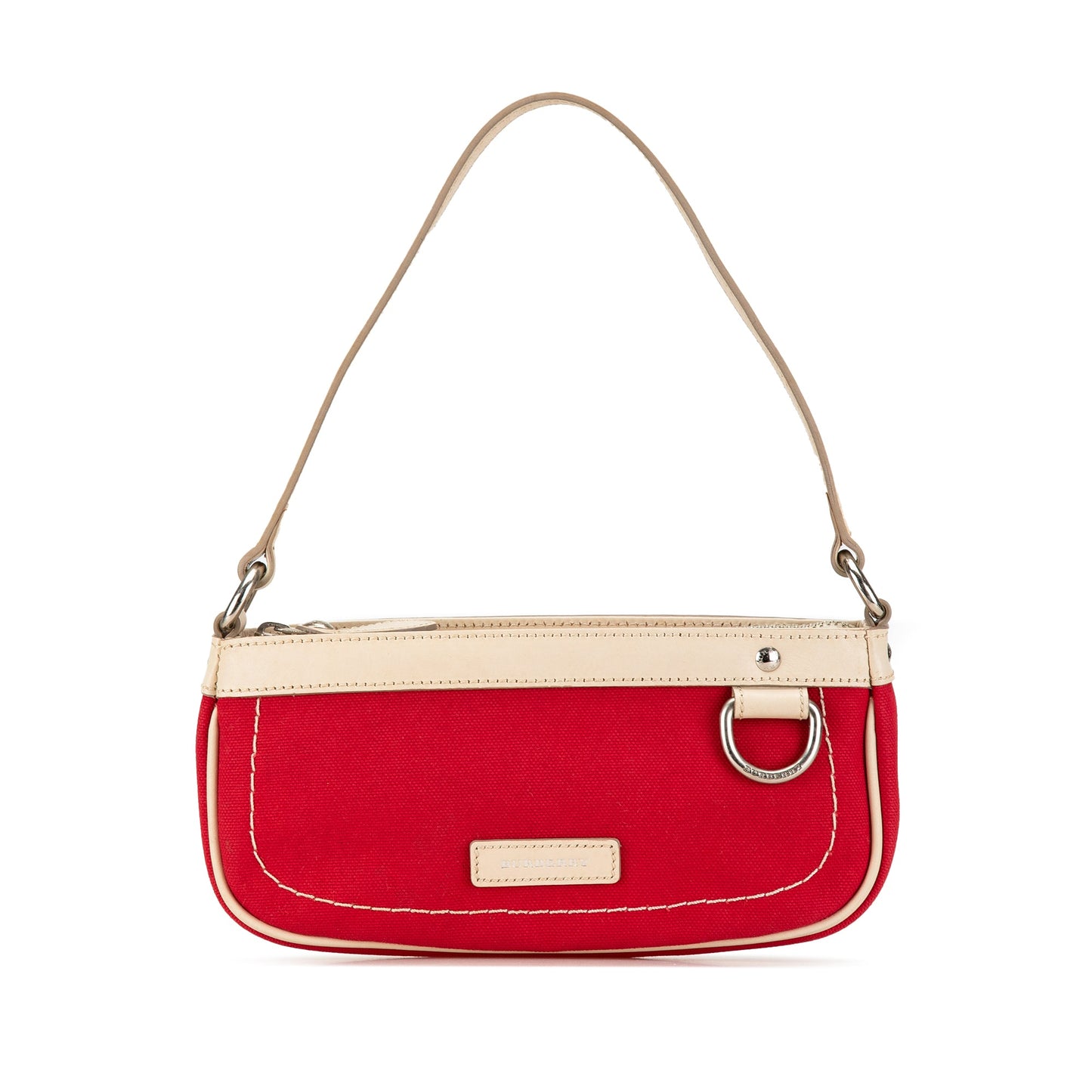 Red Burberry Canvas Shoulder Bag