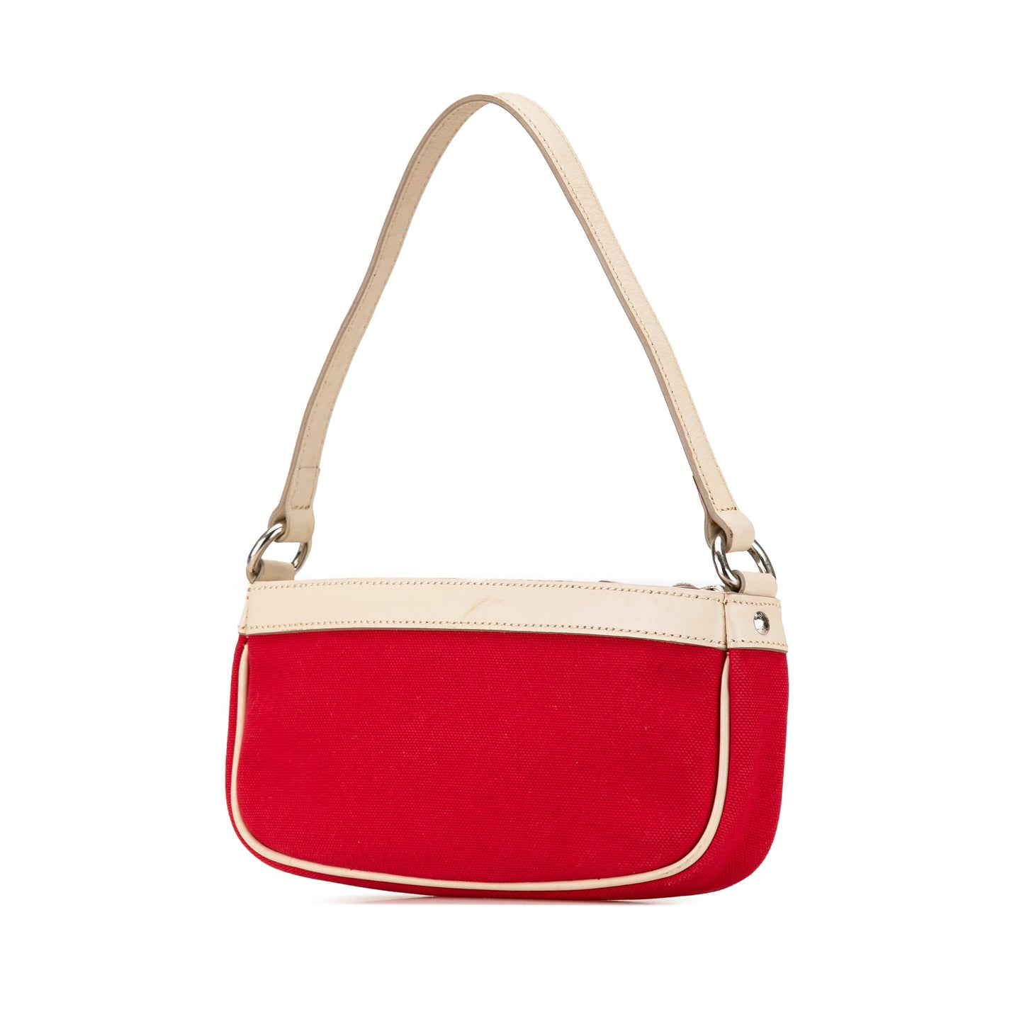 Red Burberry Canvas Shoulder Bag