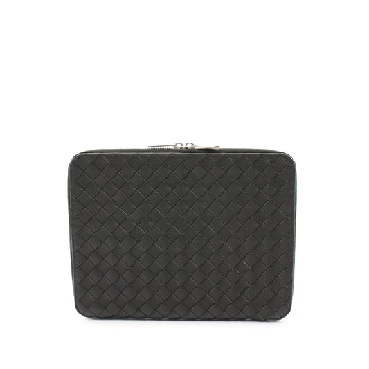 Black Bottega Veneta Intrecciato Hydrology Document Case Pouch Clutch Bag
