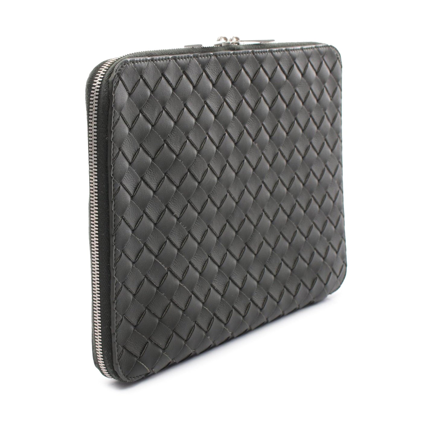 Black Bottega Veneta Intrecciato Hydrology Document Case Pouch Clutch Bag
