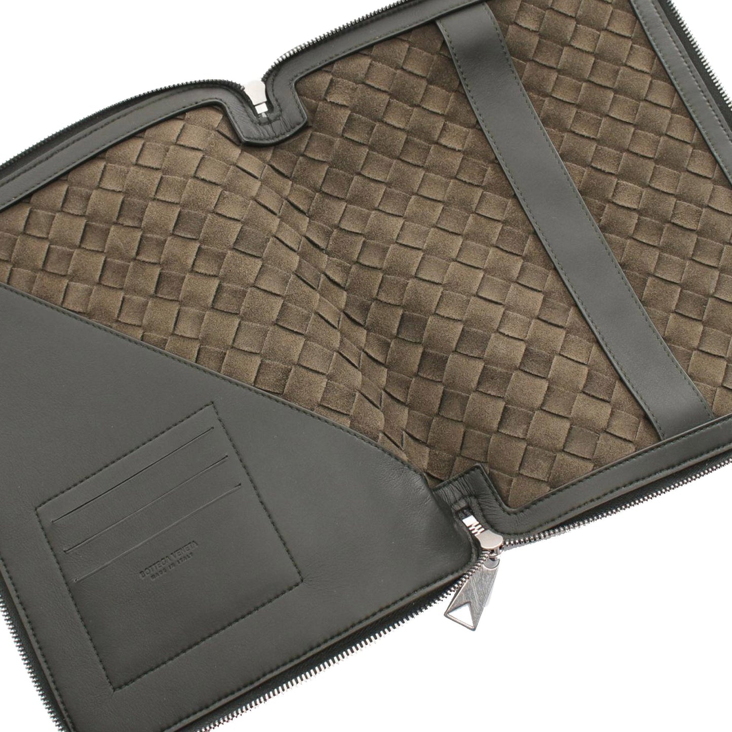 Black Bottega Veneta Intrecciato Hydrology Document Case Pouch Clutch Bag